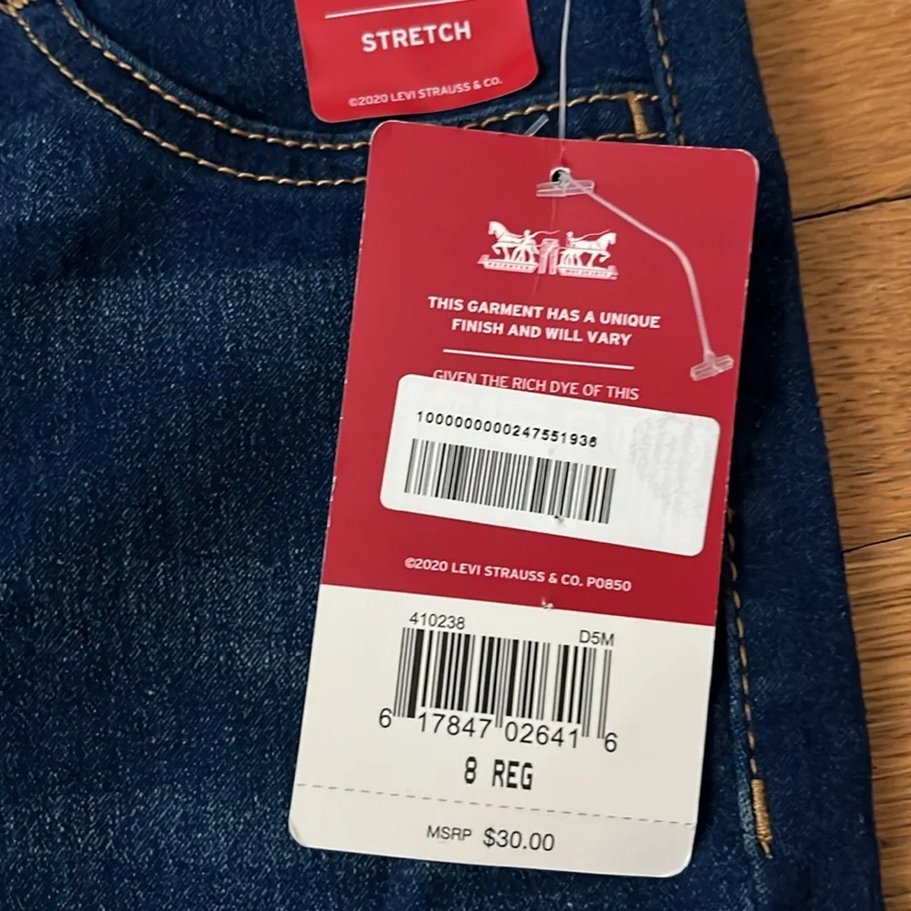 Levi’s stretch pull on jeggings, elastic waist, dark denim, girls 8 NWT - Picture 3 of 6